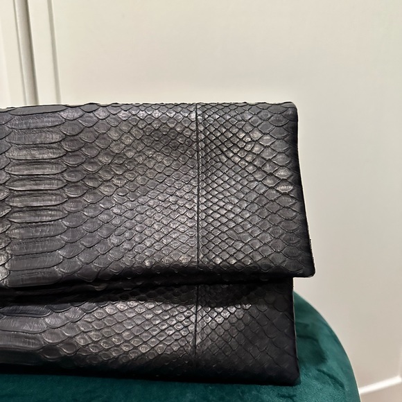Faux Python Foldover Clutch - Picture 1 of 4